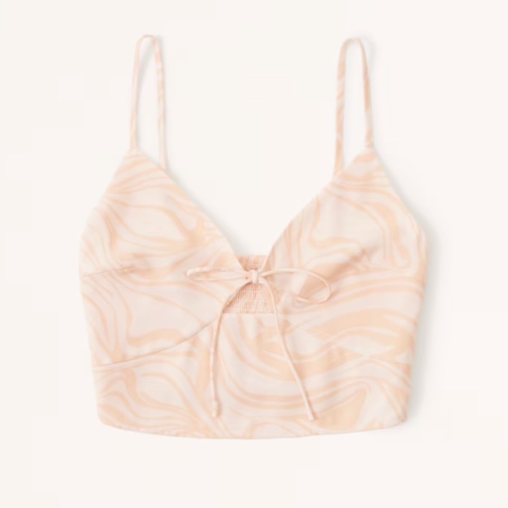 Abercrombie & Fitch Self Tie Keyhole Cropped Tank Top